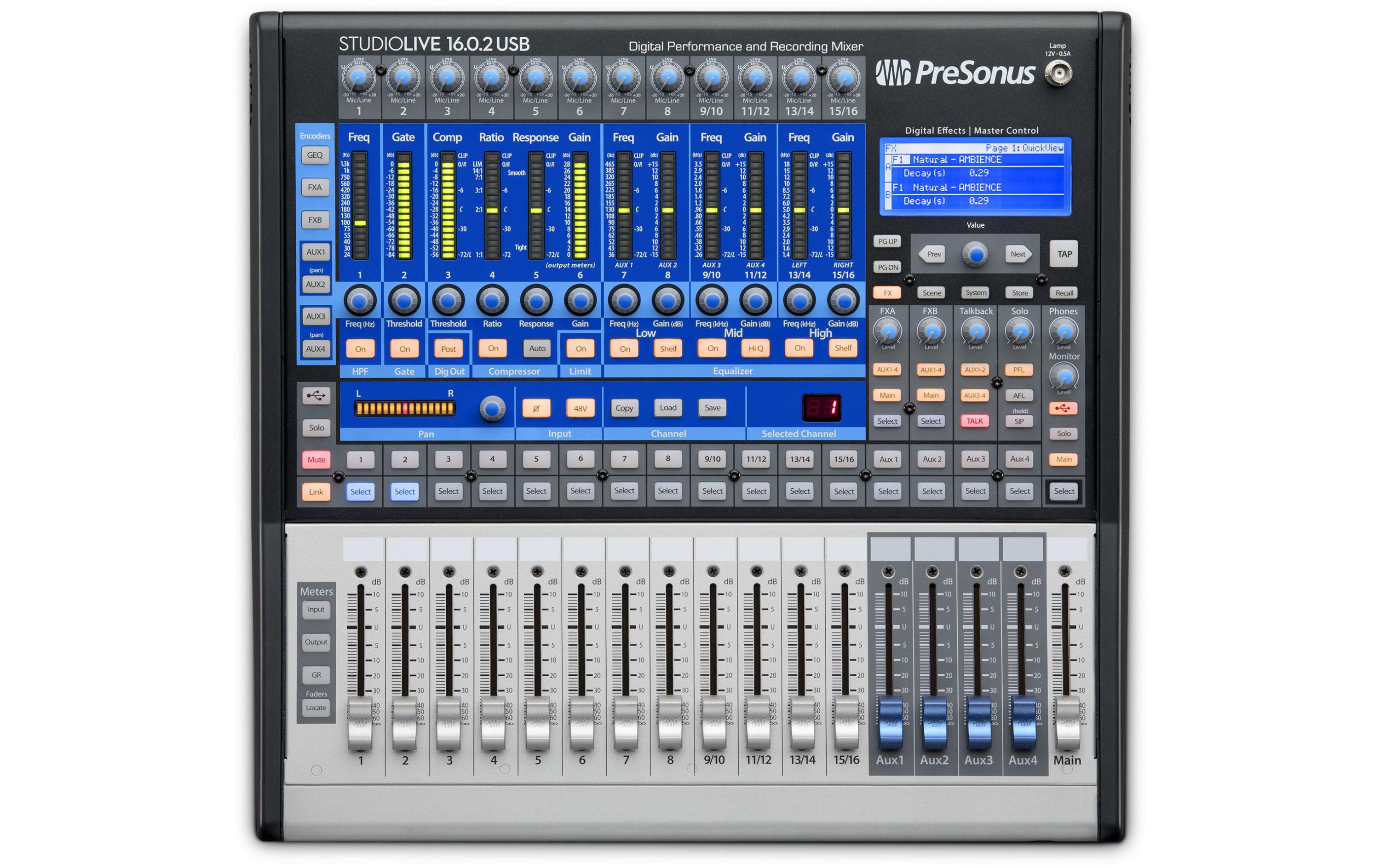 Mischpult StudioLive 16.0.2 USB<br>16-Kanal Digital-Mischpult mit USB-Audio-Interface