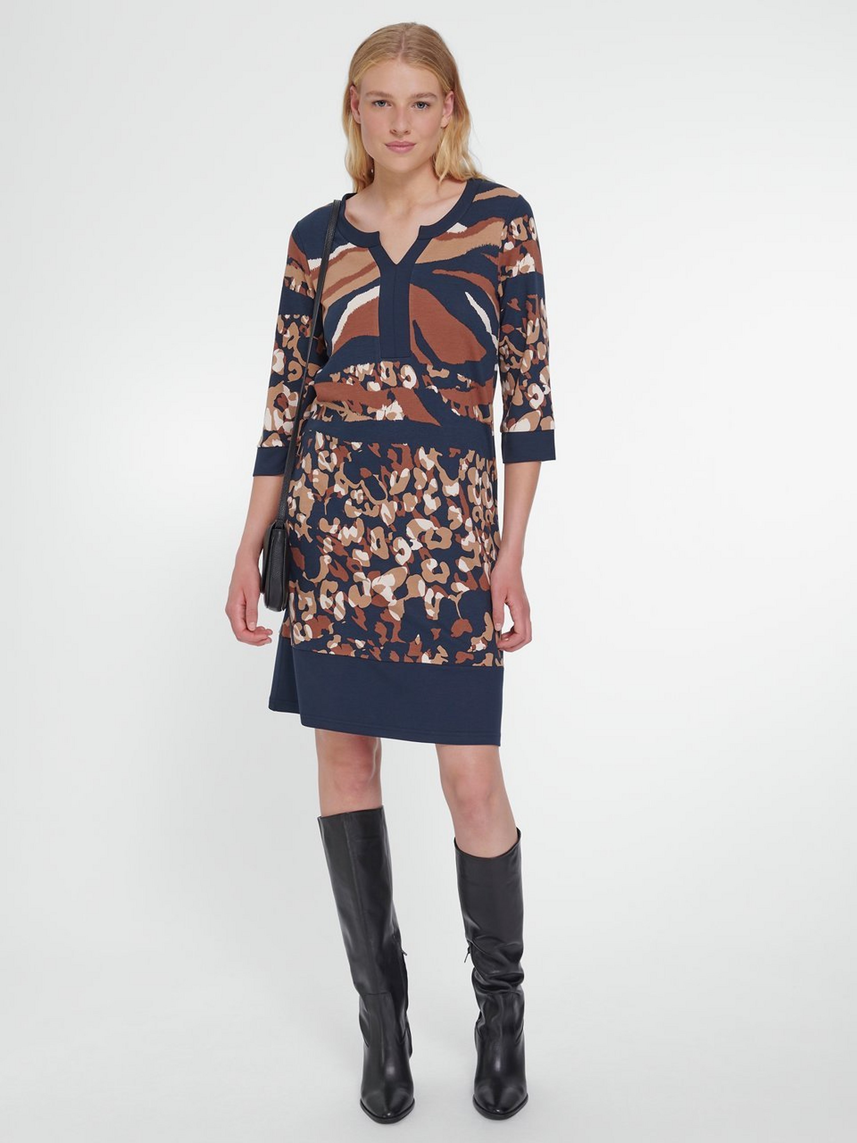 Jersey-Kleid mit 3/4-Arm