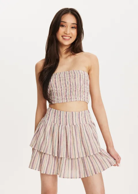 Bandeau top met strepen assorti (ASSOR)