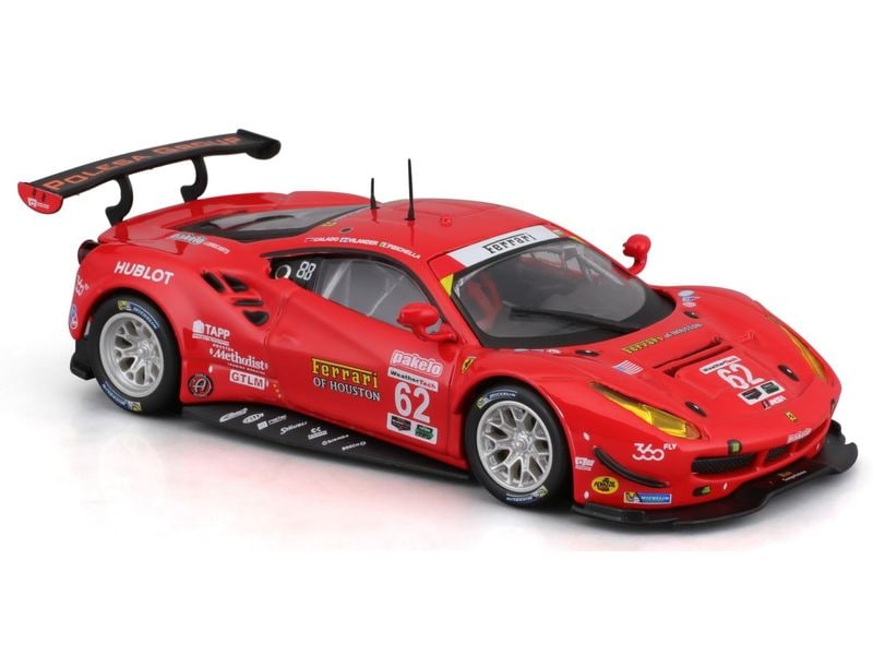 BBurago Ferrari Racing 488 GTE 2017 Rot 1:43 Sammlermodell im Massstab 1:43