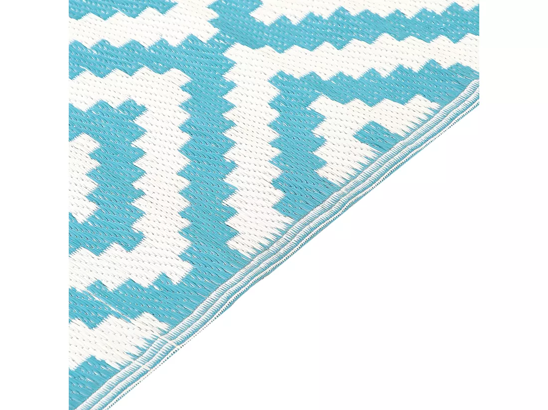 Tapis extérieur bleu motif losanges 120 x 180 cm HAPUR