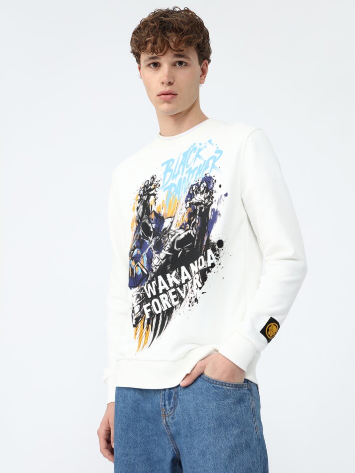 Moletom Pantera Negra Marvel - Off-White