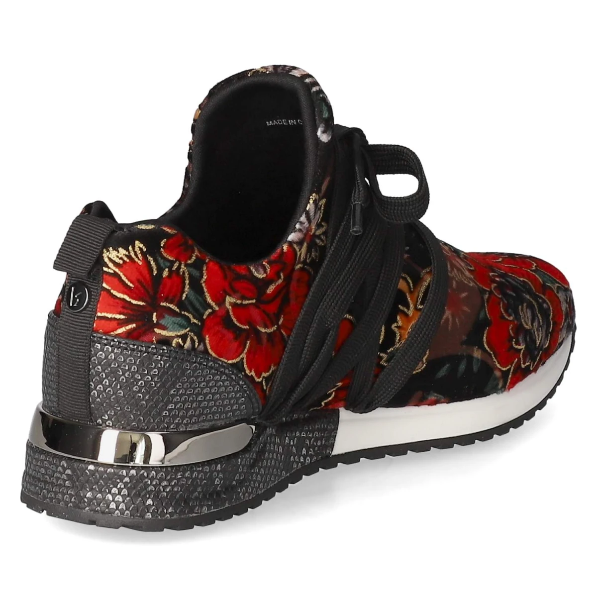 La StradaLow Sneaker - Velvet Black / Red Flower