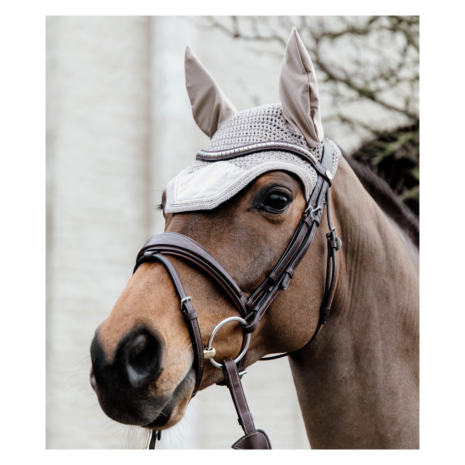 KENTUCKY Fliegenhaube Wellington Velvet  - beige - Warmblut