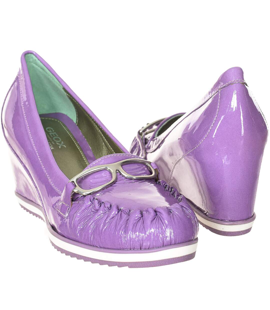 Woman leather inner wedge moccasin
