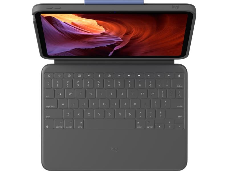 Logitech Tablet Tastatur Cover Rugged Folio iPad (10. Gen, Schutzhülle mit integrierter Tastatur für Apple iPad 10.9