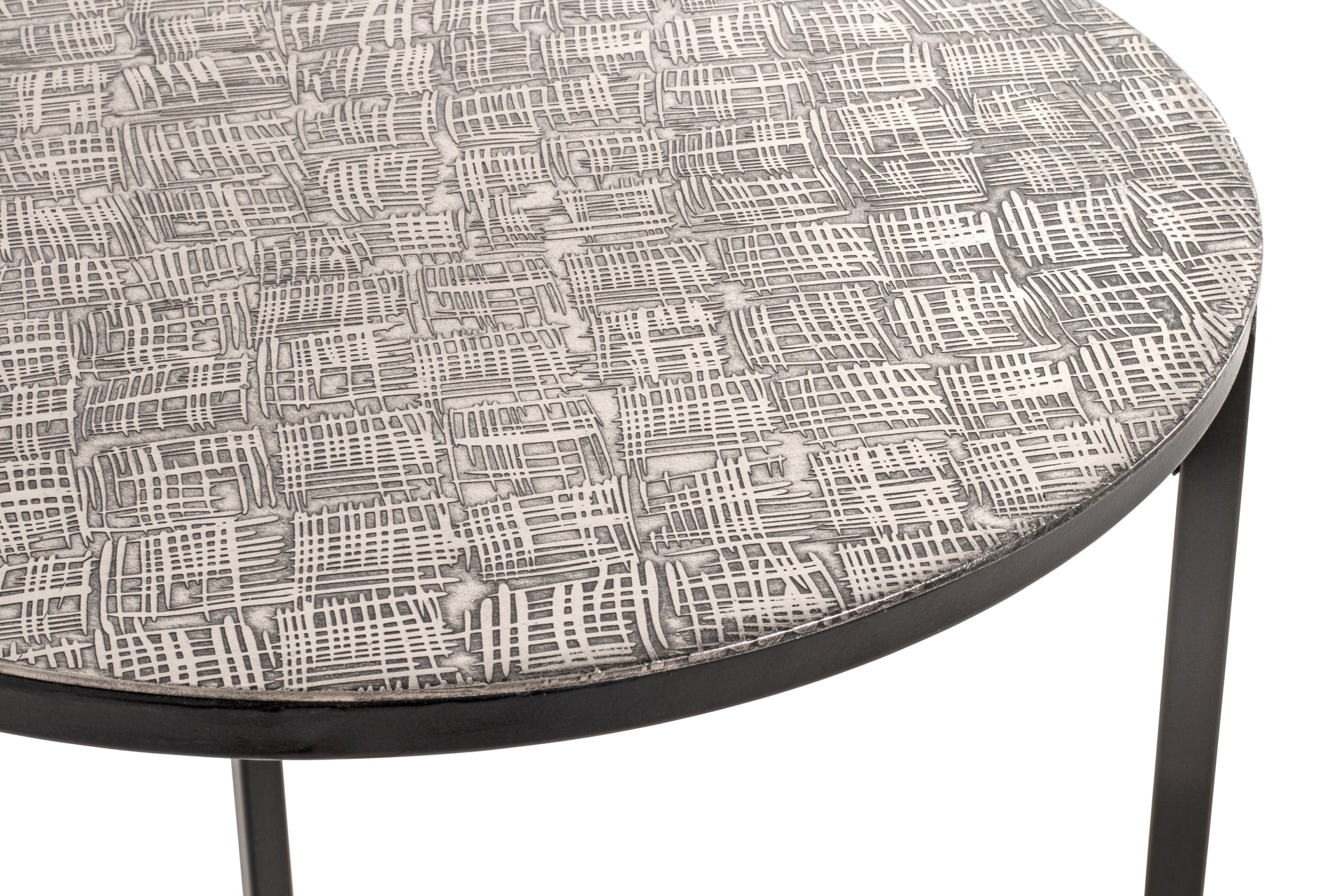 Beistelltisch 46 x 60 cm silberfarbig/schwarz