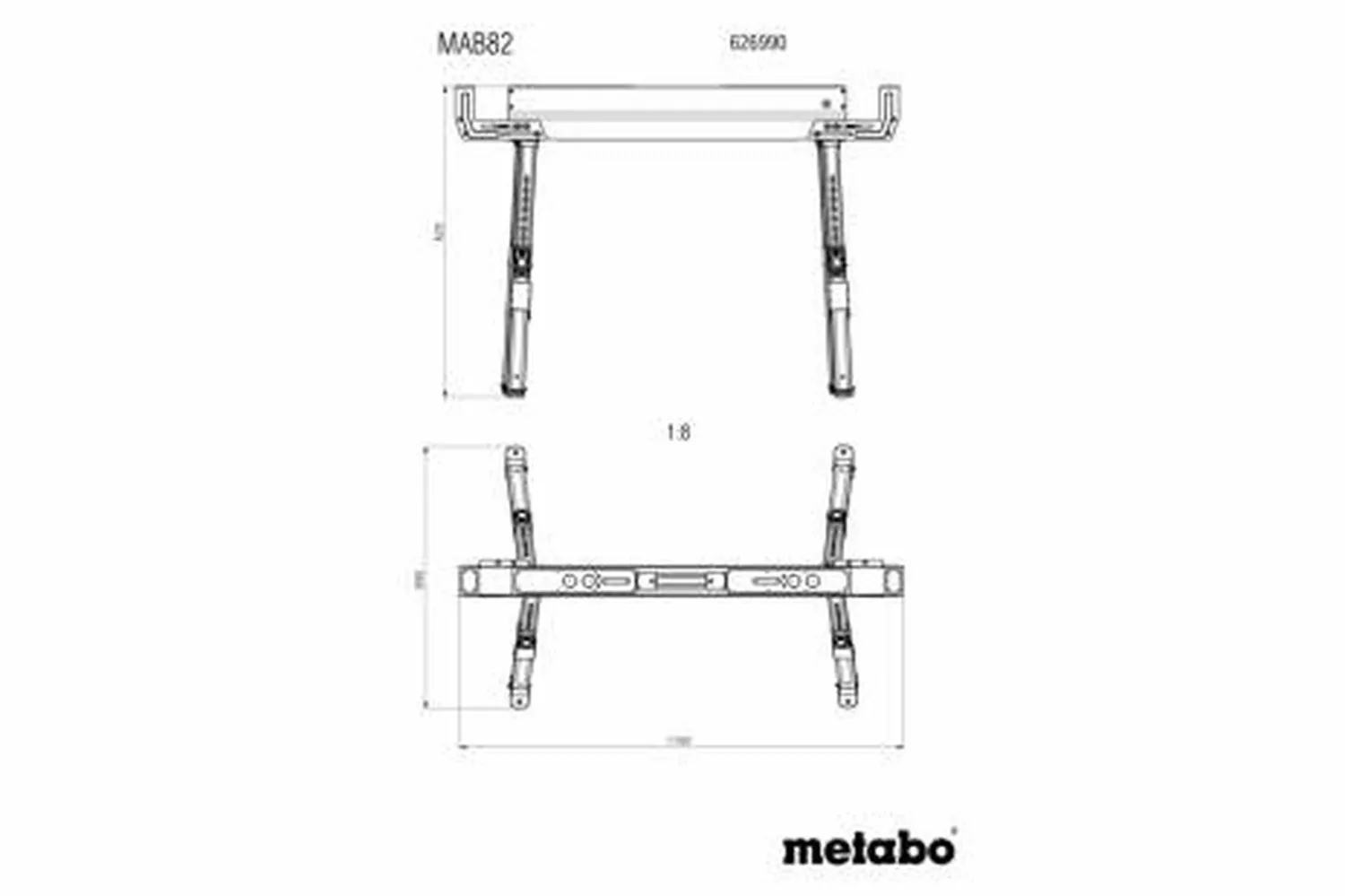 Metabo MAB 82 Stalen schragen set - draagcapaciteit 590 kg (2 stuks)