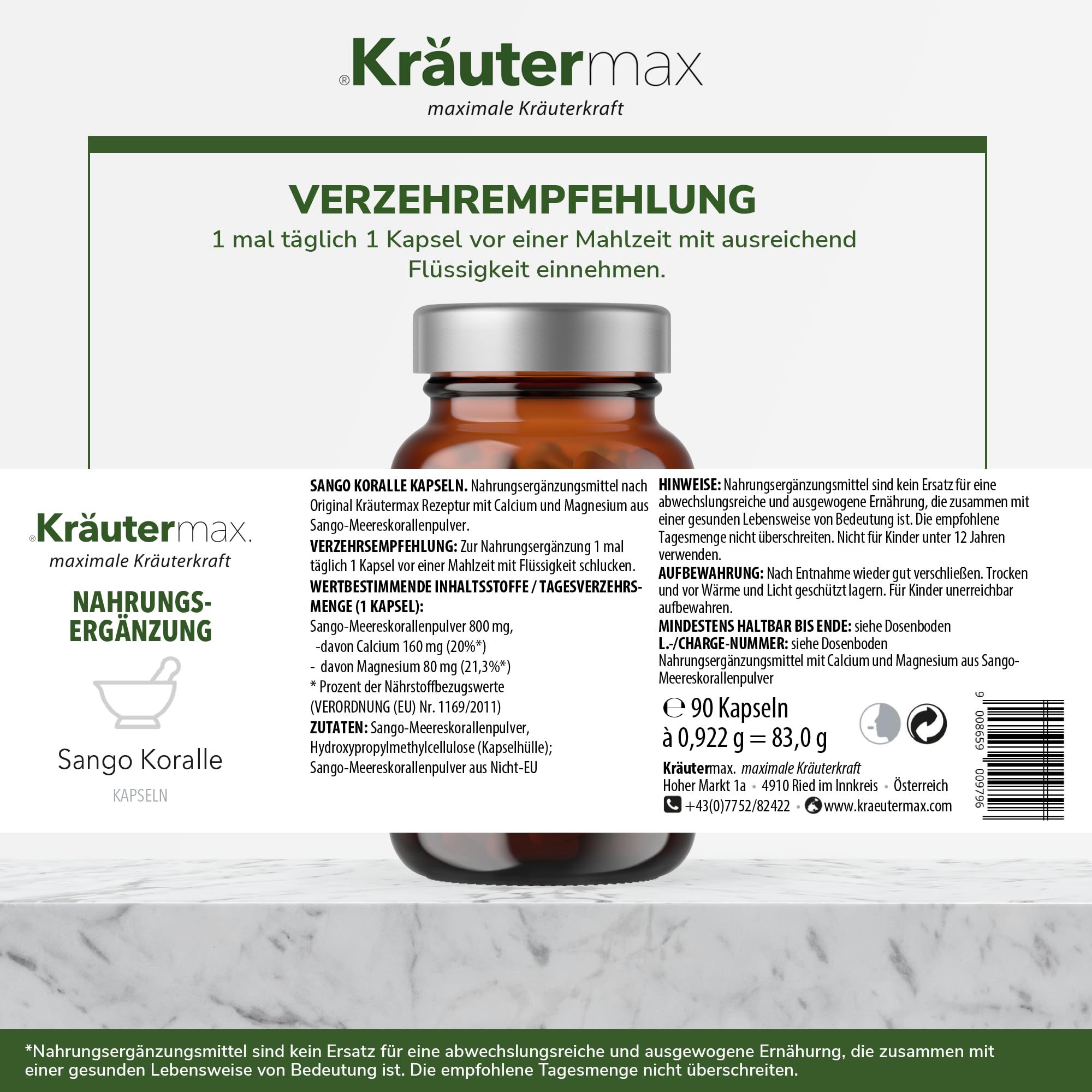 Kräutermax Sango Koralle Kapseln
