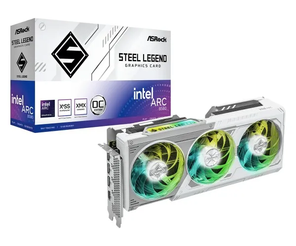 ASRock Steel Legend Intel Arc B580 12GB OC - Grafikkort - Arc B580 - 12 GB GDDR6 - PCIe 4.0 x8 - 3 x DisplayPort, HDMI
