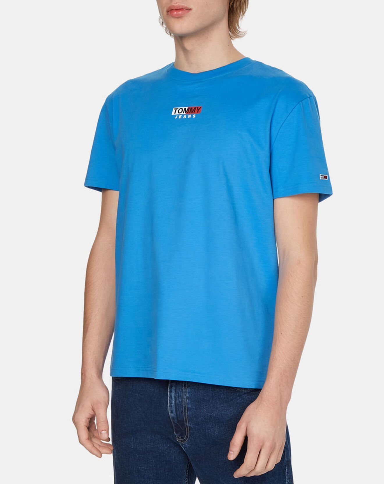 Tommy Jeans T-Shirt Peached Entry Flag bleu