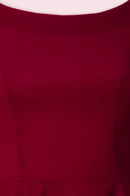 Hearts & Roses Valerie velours swing jurk in rood
