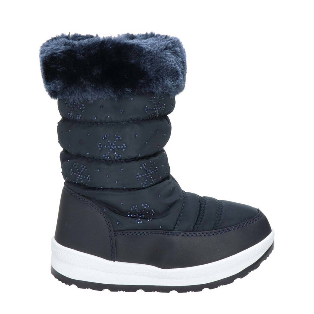 Snow Fun snowboots met strass steentjes blauw
