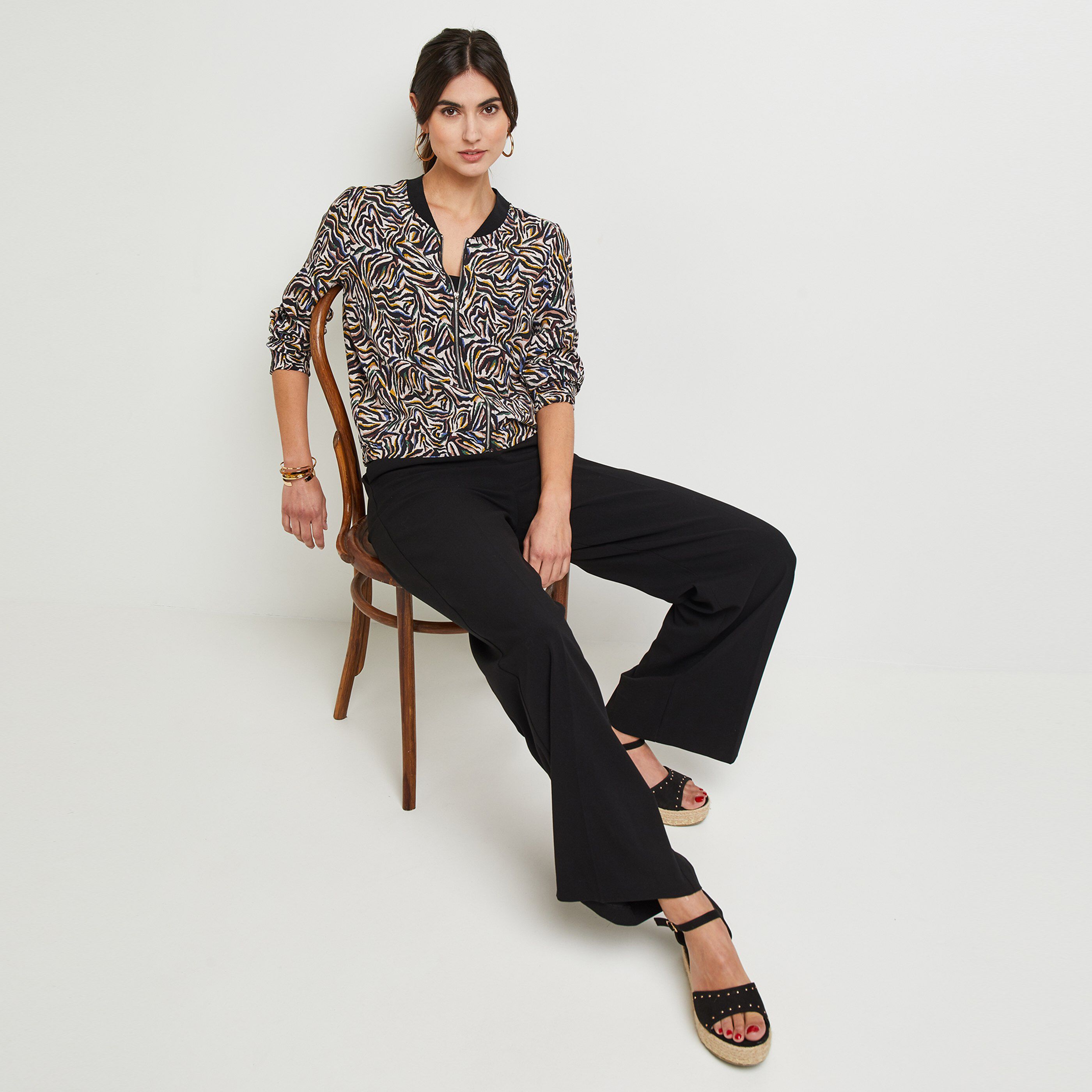 Veste imprimée femme - NOIR