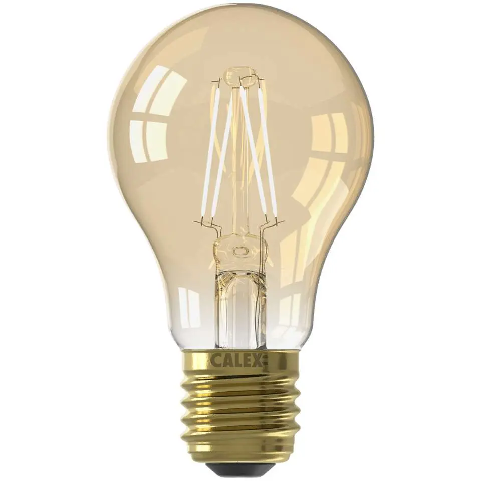 Calex LED standaardlamp - goudkleur - E27 - 4,5W - 470LM - dimbaar