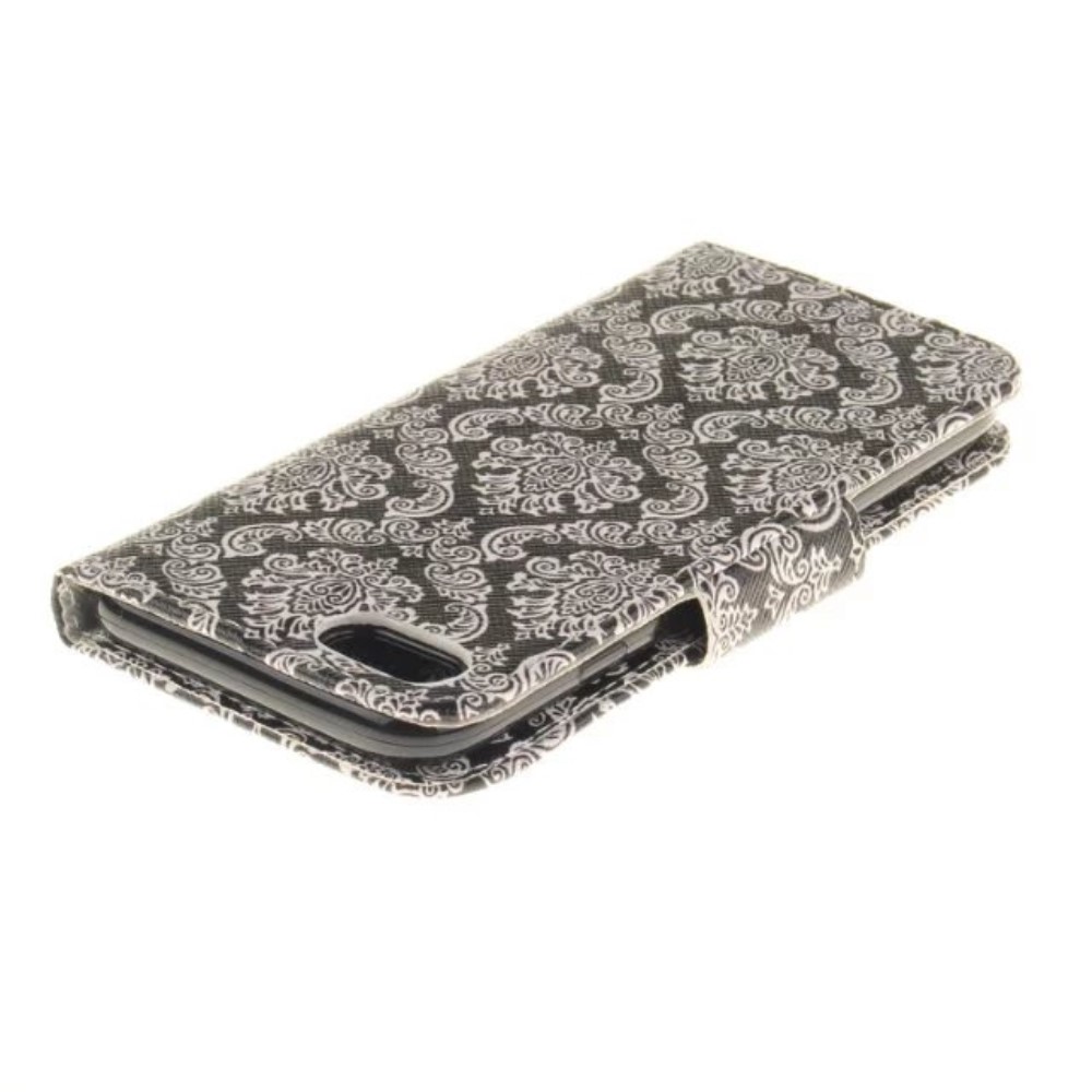 iPhone SE (2022/2020) / 8 / 7 Leder Tasche Wallet - Damask Flowers