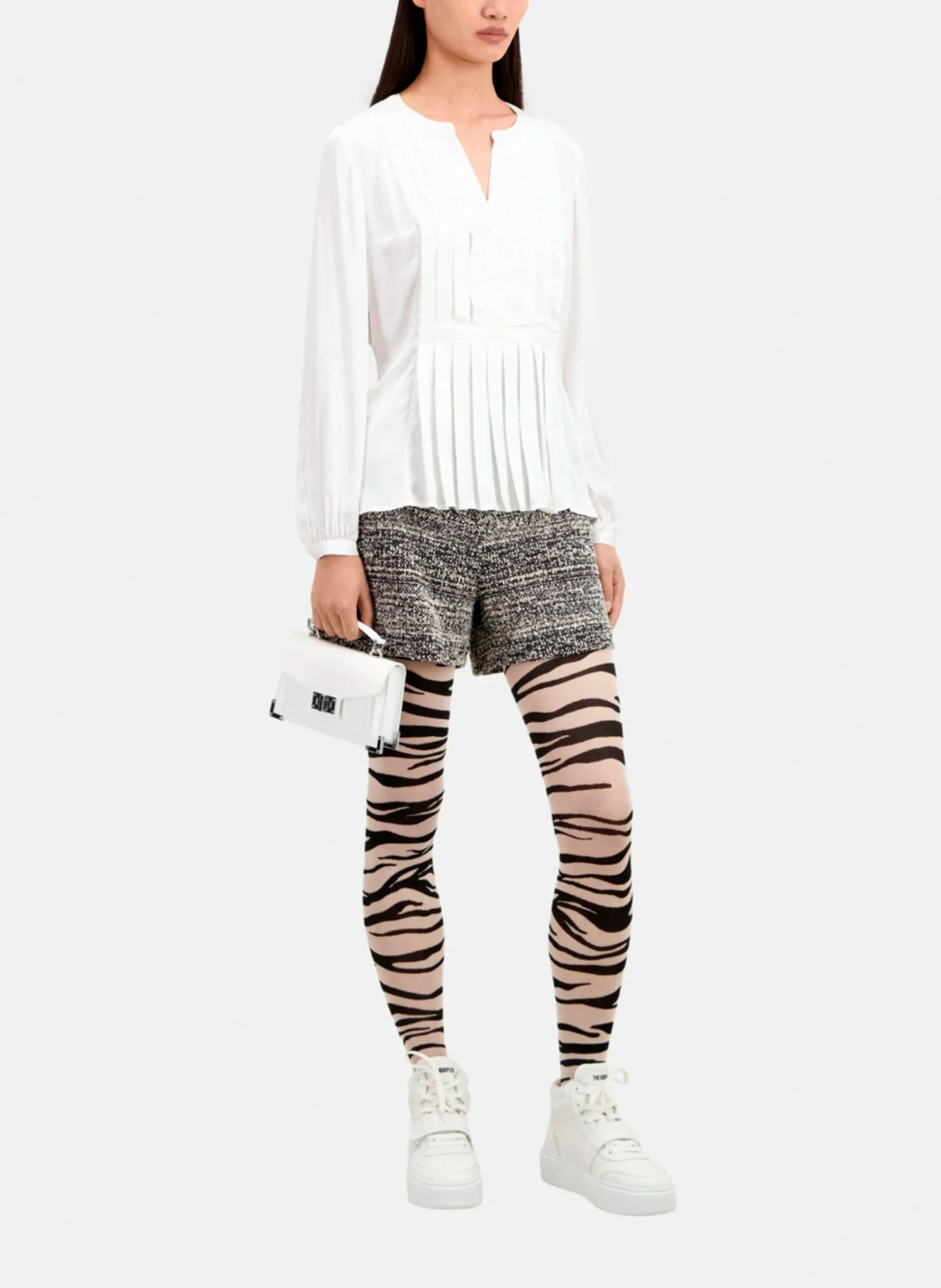 Top col tunisien plissé| Multicolore