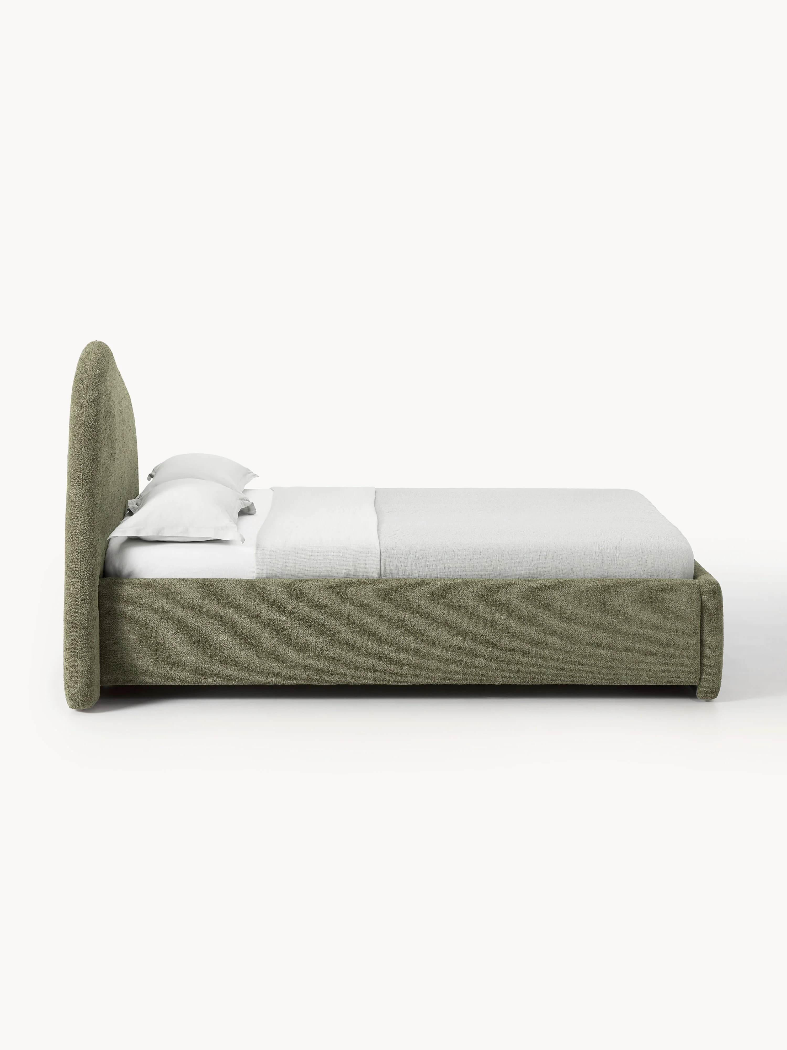 Bouclé gestoffeerd bed Gary
