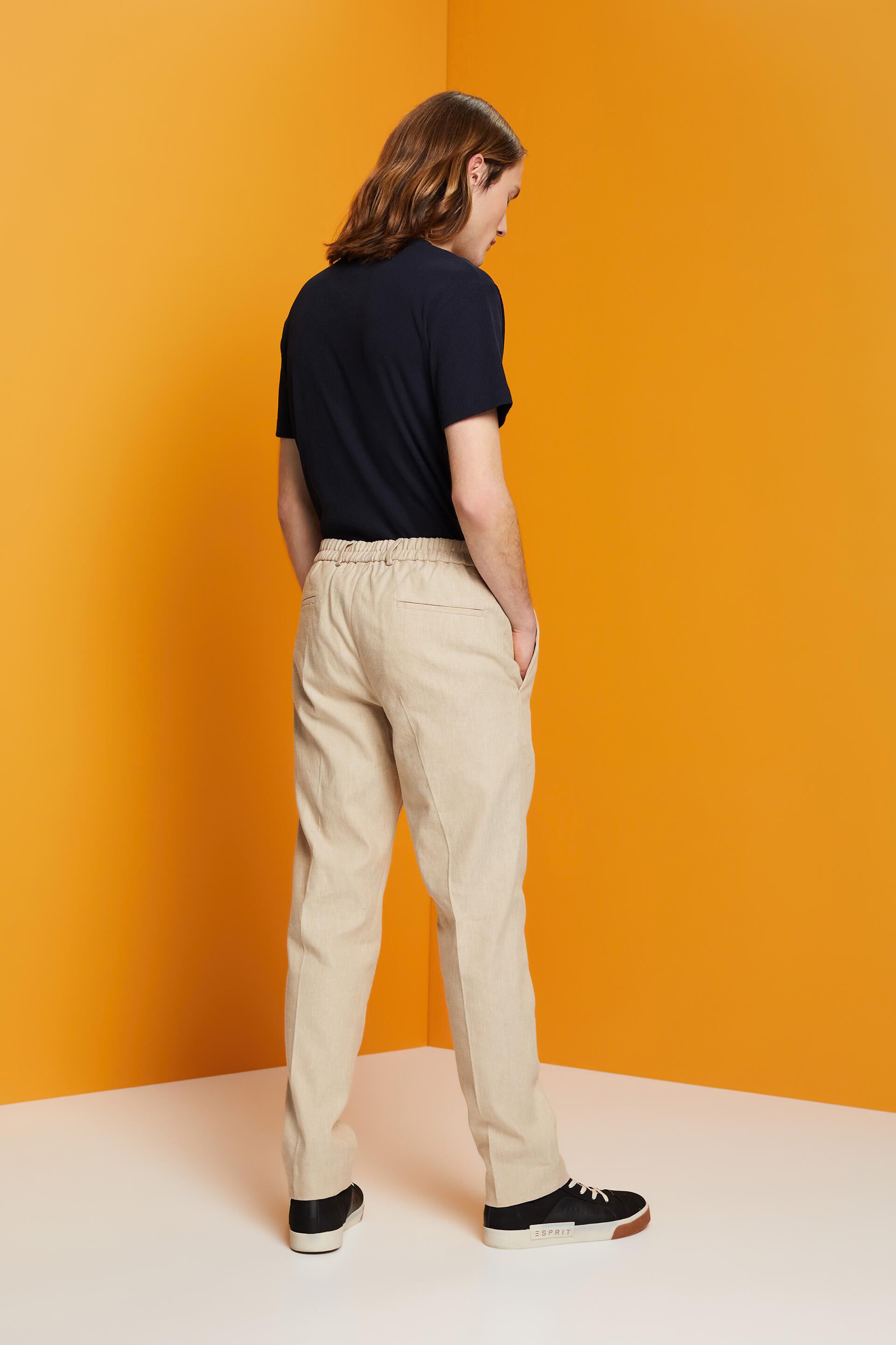 Pantalon de coupe Slim Fit en mélange de coton et de lin