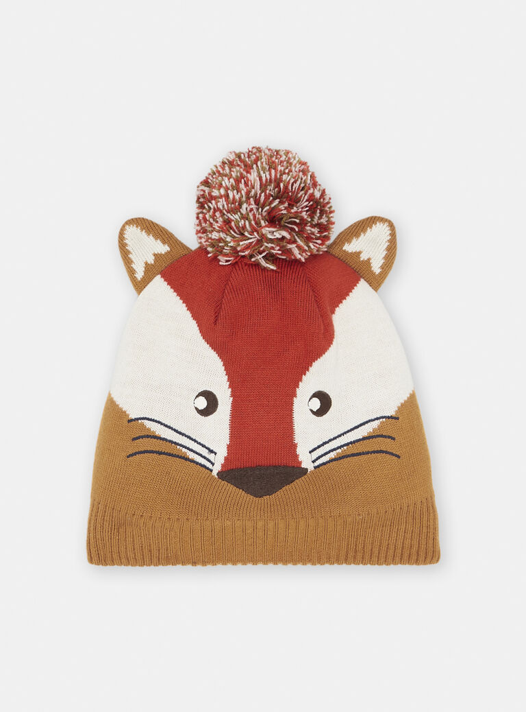 Bonnet cannelle à animation renard