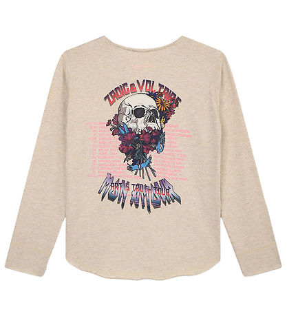 Zadig & Voltaire Bluse - Beigemeleret m. Print
