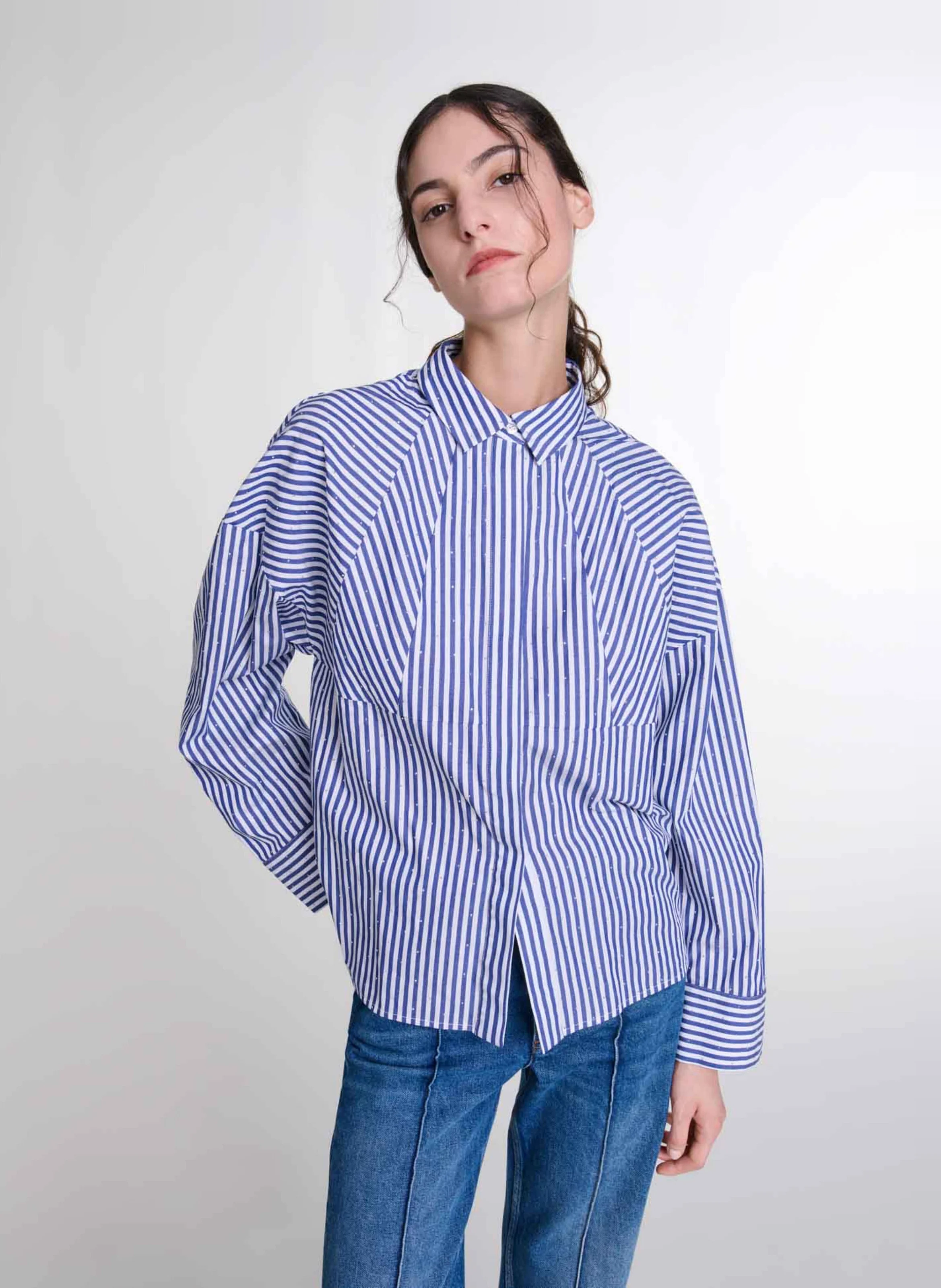 Chemise col classique en coton | Multicolore