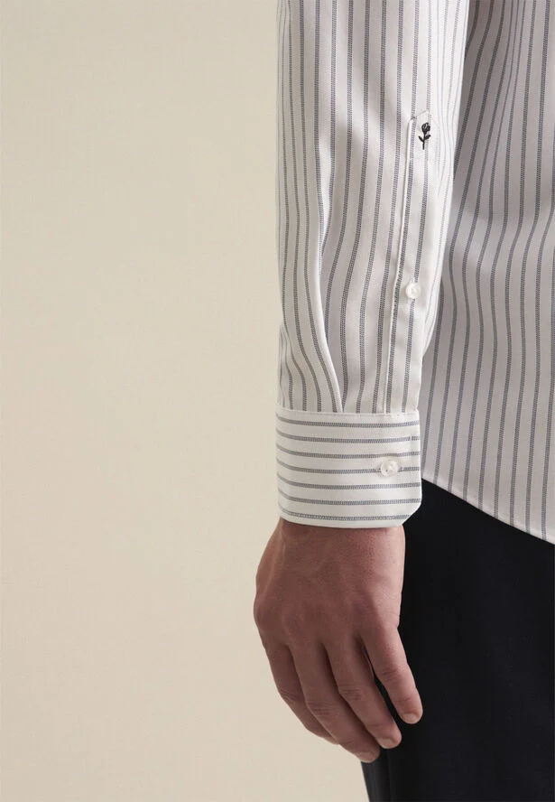 Seidensticker Business Shirt Regular Long sleeve Kent-Collar Stripes Blue