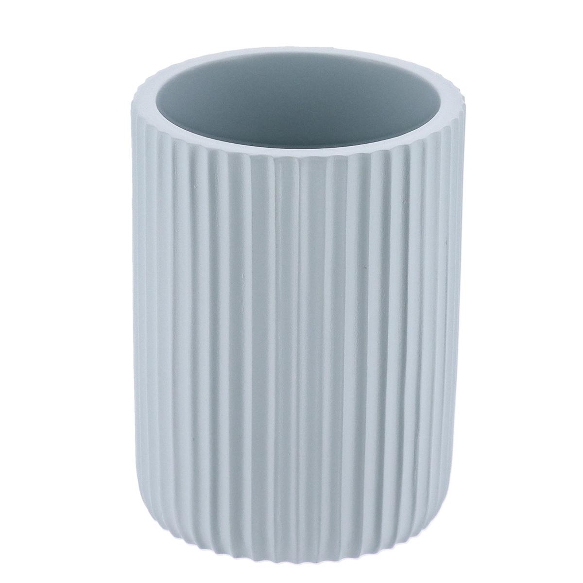 GOBELET STRIE ARRONDI POLYRESINE BLEU CLAIR
