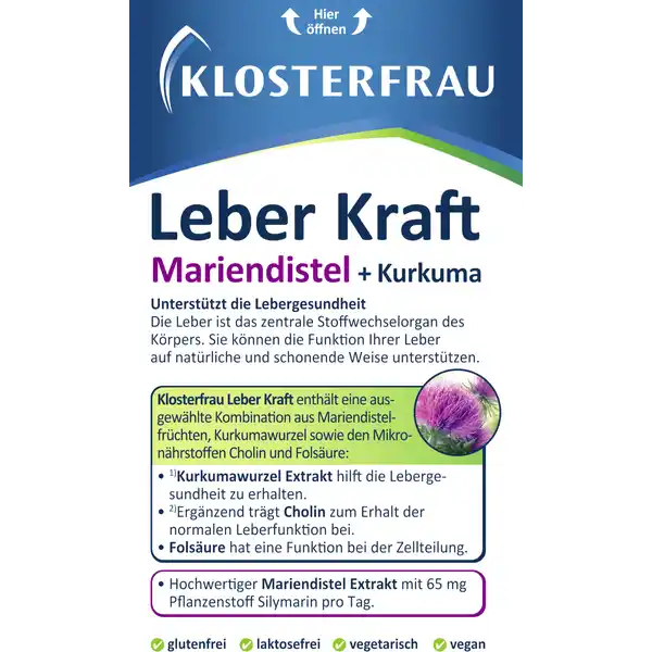 Leber Kraft Mariendistel und Kurkuma