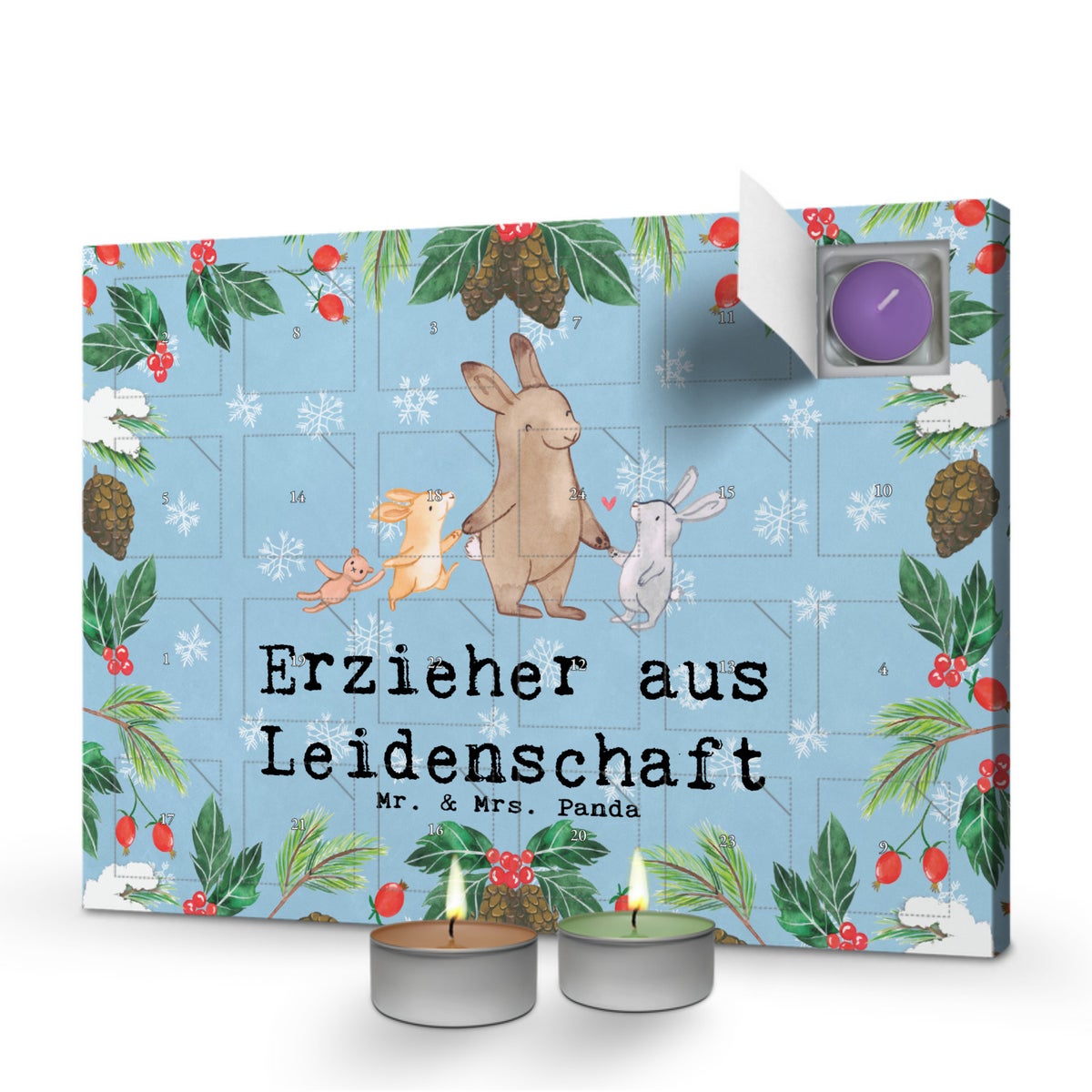 Mr. & Mrs. Panda Geurkaars Adventskalender voor Educatie - Pastelblauw