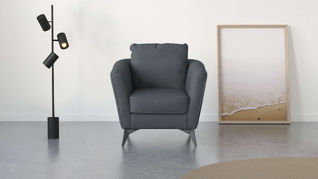 Home affaire Cocktailsessel »MATTHEW Sessel, Masse B/T/H: 83/85/88 cm« modern, mit Rückenkissen