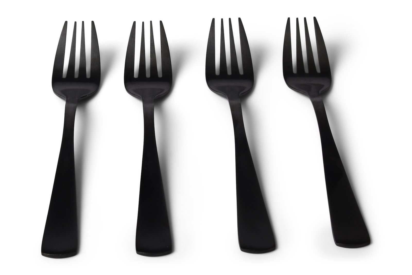 Black dessertgaffel 4pk Matt sort stål