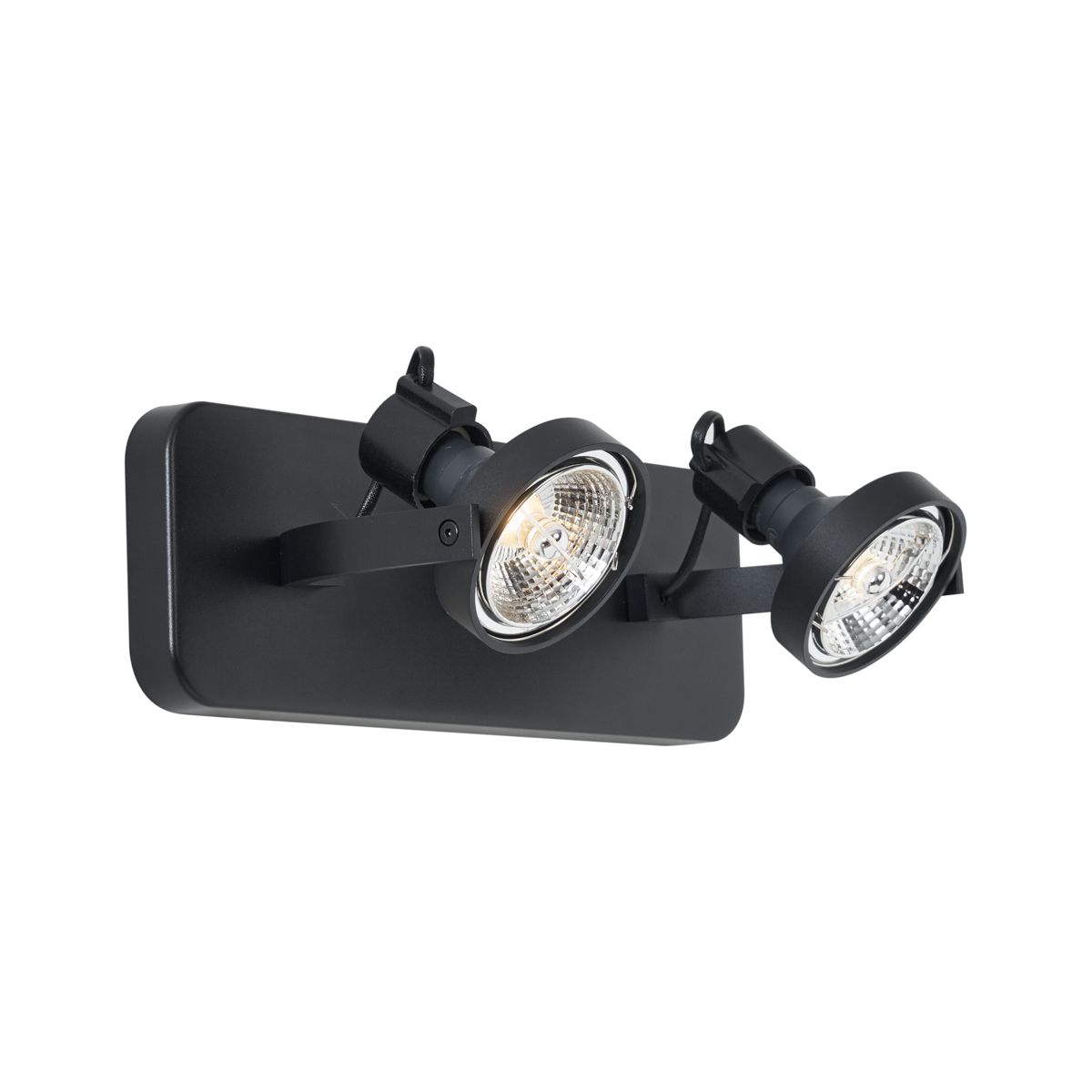 Design plafondspot zwart GU10 70mm 2-lichts draai- en kantelbaar - Vo