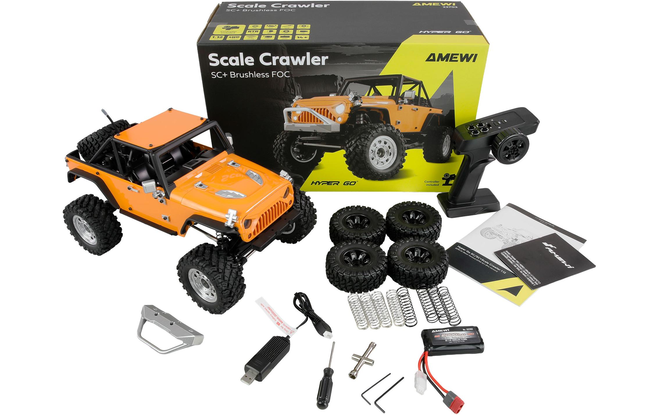 Scale Crawler Hyper Go SC+ 1:12 RTR Orange<br>Off-Road RC Model mit Brushless Motor