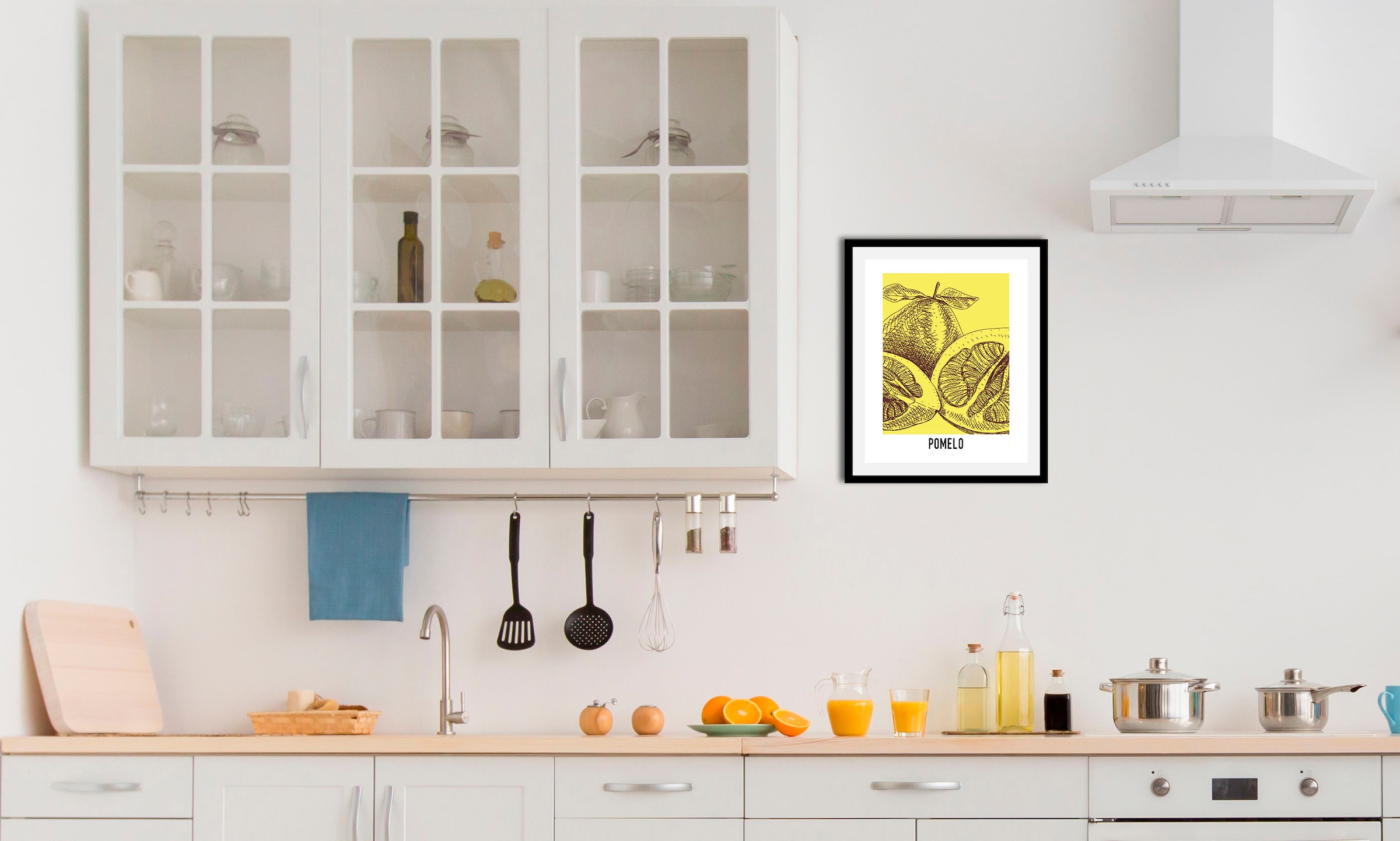 queence Bild »Pomelo« Abstrakt | Essen | Kunst | Lebensmittel | Obst | Obst Bilder | Schriftzug 1 Stk. tlg. gerahmt