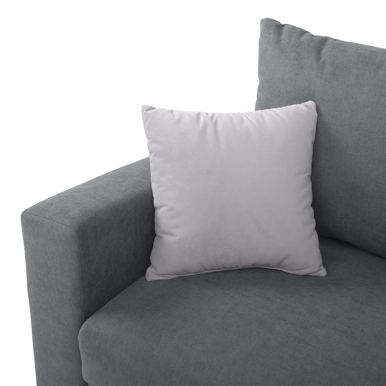 Ecksofa - grau - Webstoff - Liegefunktion und Staukasten