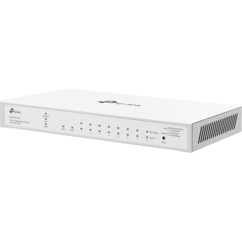 TP-Link FESTA FS310GP commutateur réseau Géré L2/L2+ Gigabit Ethernet (10/100/1000) Connexion Ethernet, supportant l'alimentation via ce port (PoE) 1U Blanc