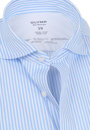 OLYMP Lvl 5 Overhemd 24/Seven Strepen Blauw 072964-11 kopen