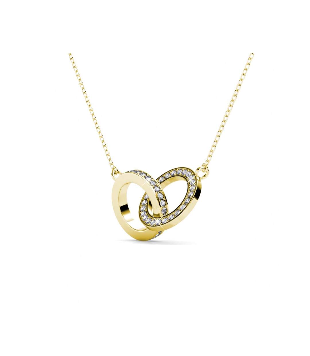 Pendentifs Circle Twin - Or Rosé et Cristal