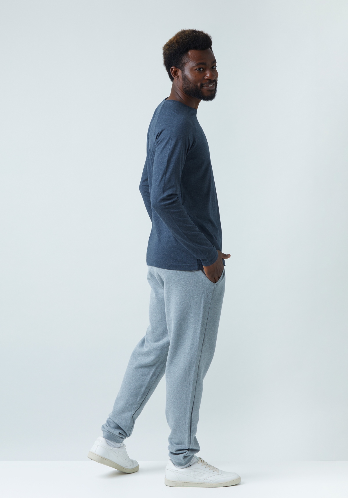 WE ARE ZRCL Herren-Longsleeve Basic Blue Stone