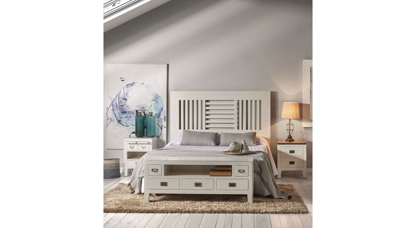Tête de lit bois blanc 165x3x135cm