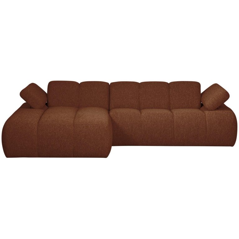 WOOOD Mojo bank chaise longue links bouclé bruin