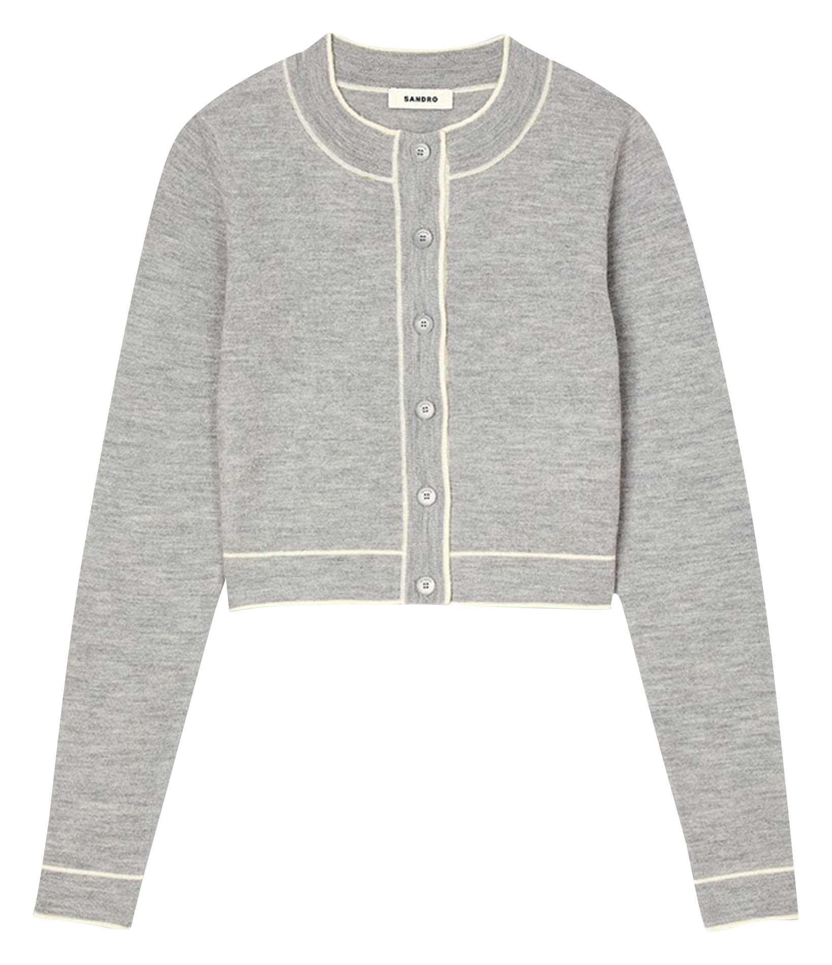 Gilet col rond en laine | Gris
