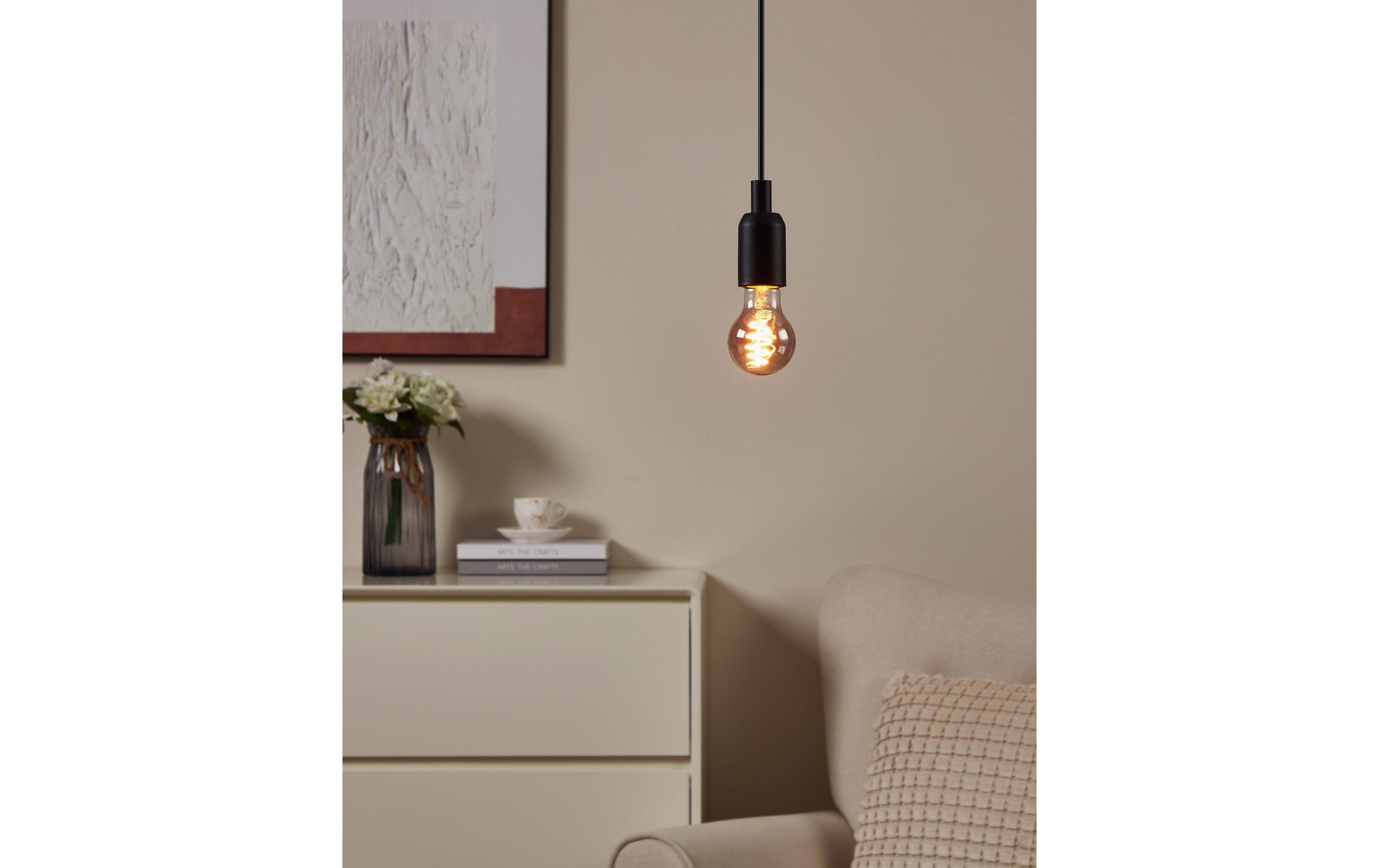 Lampe 4 W E27 WarmweissSmart-Home Connect.z LED Leuchtmittel aus schwarz bedampftem Glas