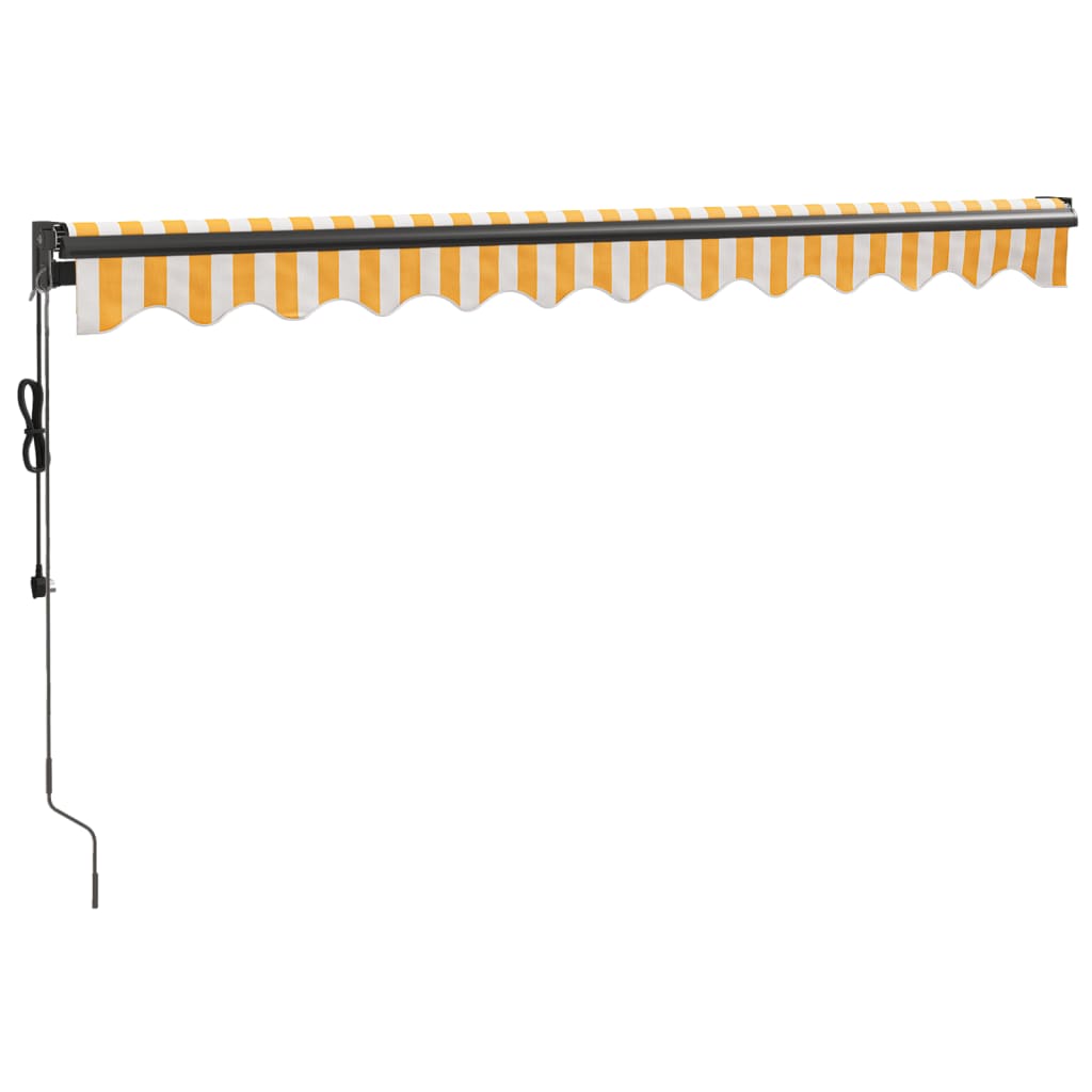Auvent rétractable automatique jaune et blanc 3x2,5 m