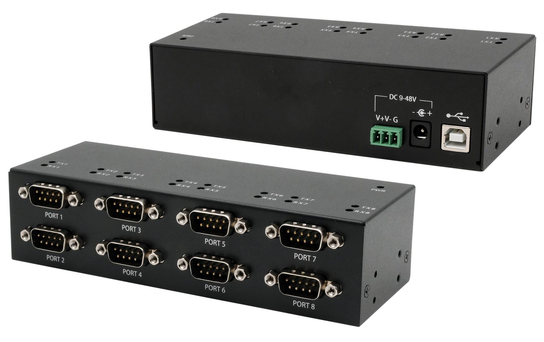 Serial-Adapter EX-13078HM<br>Serial-Adapter mit 8 Seriell Anschlüssen und Metallgehäuse