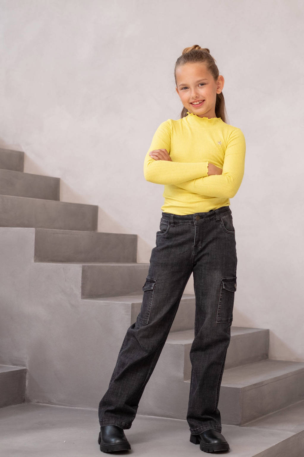 Like Flo straight leg jeans Fienne black denim