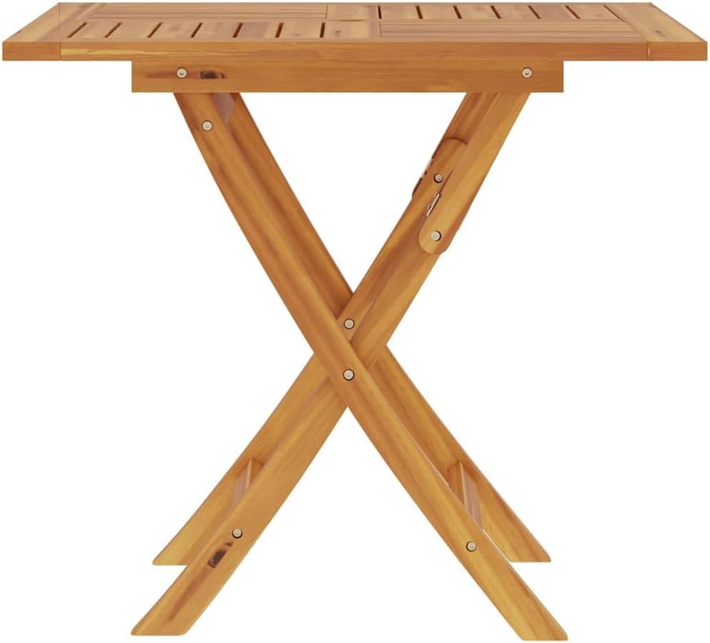 vidaXL Teak Massiv Gartentisch mit Schirmloch Klappbar Balkontisch Holztisch Esstisch Klapptisch Terrassentisch Gartenmöbel Tisch 85x85x76cm