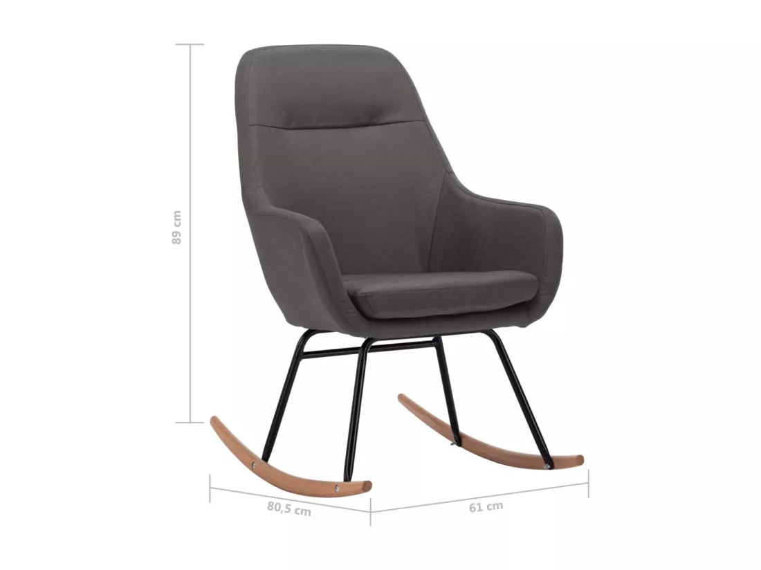 Chaise à bascule Gris foncé Tissu