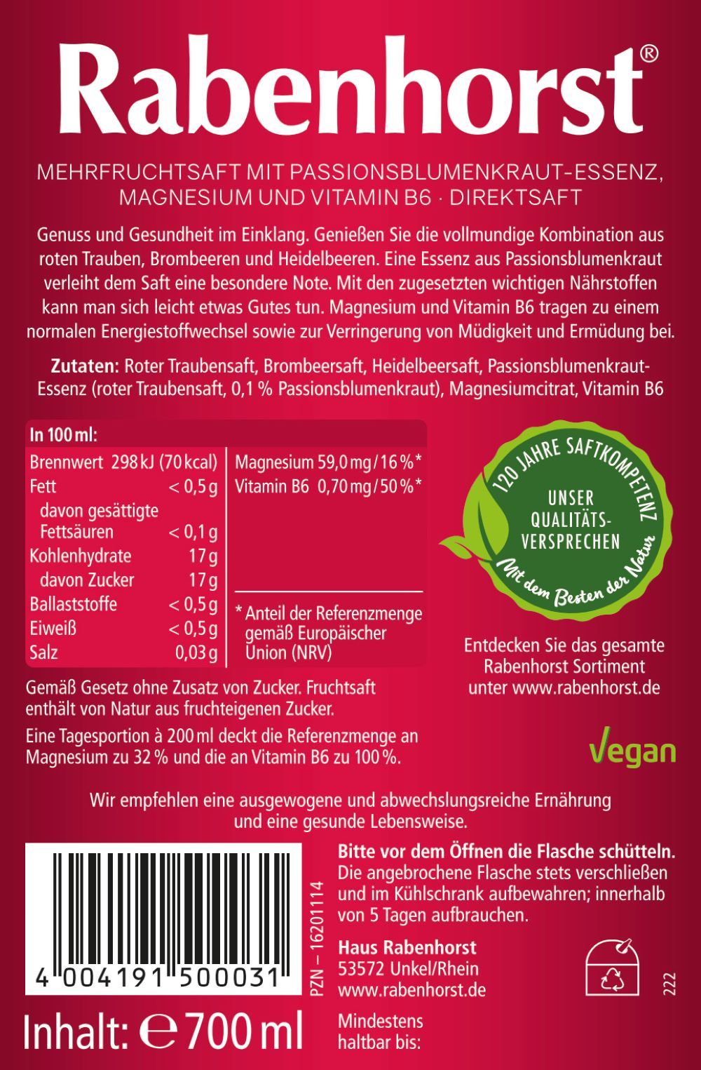 Rabenhorst Entspannen mit Magnesium